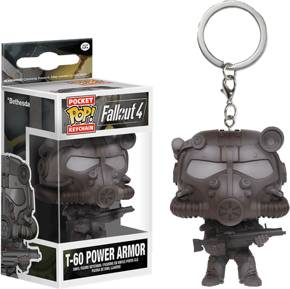 T-60 Power Armor Pocket Pop Vinyl Keychain - Pop Keychain Fallout 4 (600x600), Png Download