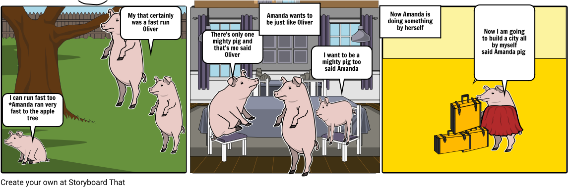 Amanda Pig And Her Big Brother Oliver - Cartoon (1164x385), Png Download
