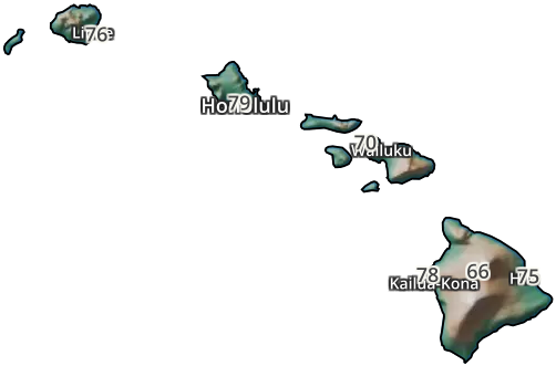 Hawaii Temperatures Map - Map (640x480), Png Download
