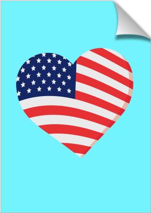 Heart In Stars And Stripes - Flag Of The United States (674x516), Png Download