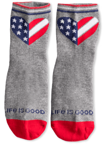 Girls Stars & Stripes Heart Quarter Socks - Hockey Sock (570x570), Png Download