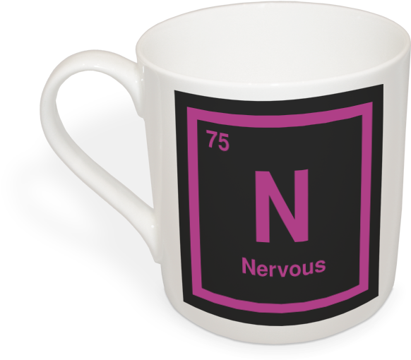 Nervous Mug - Coffee Cup (1282x1010), Png Download