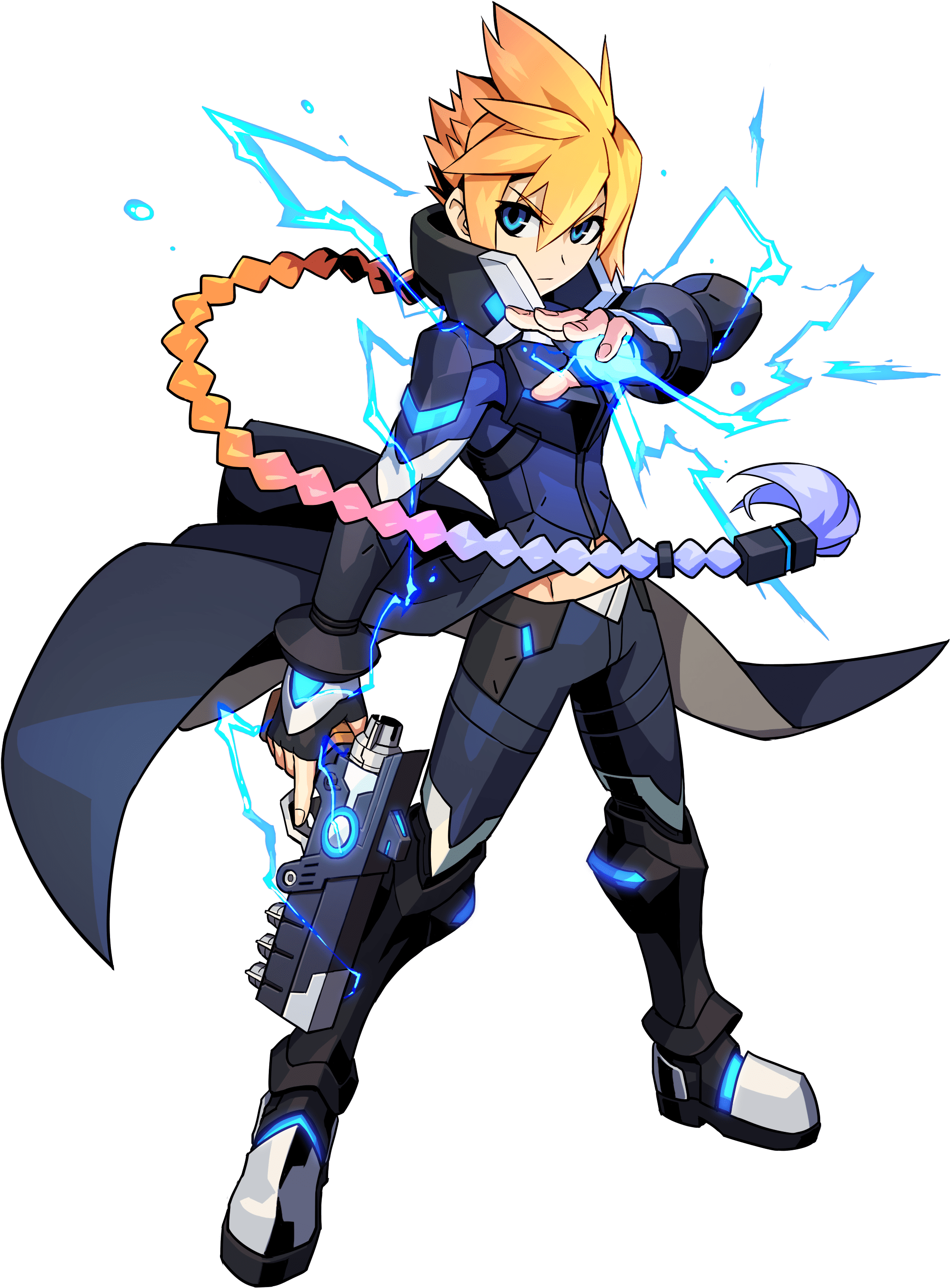 With An Explosive Introduction To The Console, We Think - Azure Gunvolt (2080x2800), Png Download