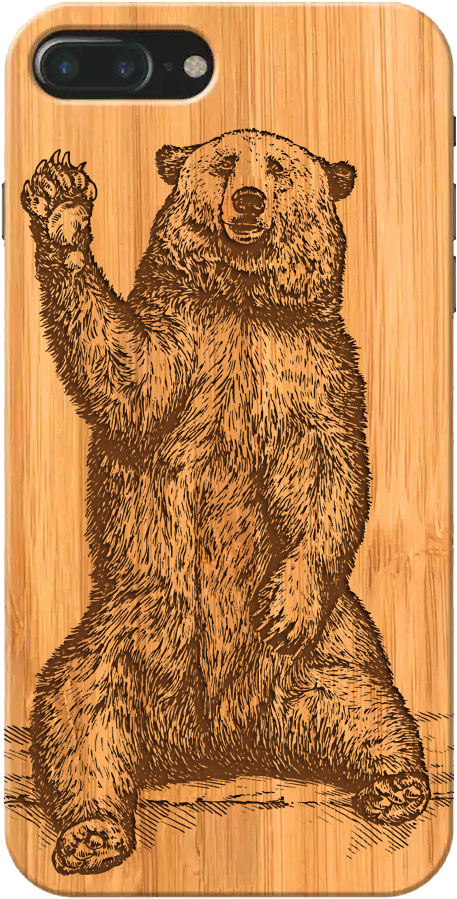 Grizzly Bear Wooden Phone Case - Bear Shower Curtain (900x900), Png Download