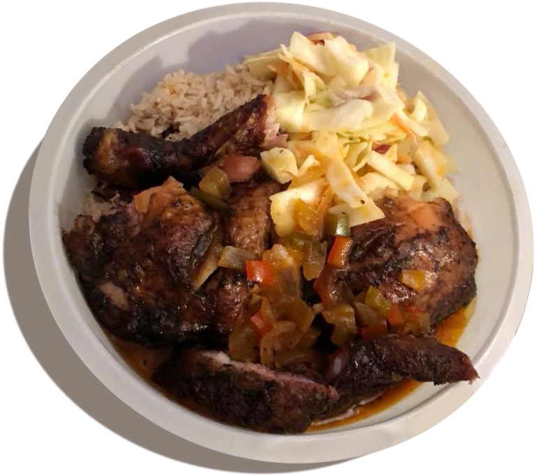 Bowl Of Jerk Chicken (786x700), Png Download