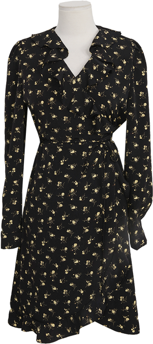 Floral Print Frilled Dress By Stylenanda - Dress (800x800), Png Download