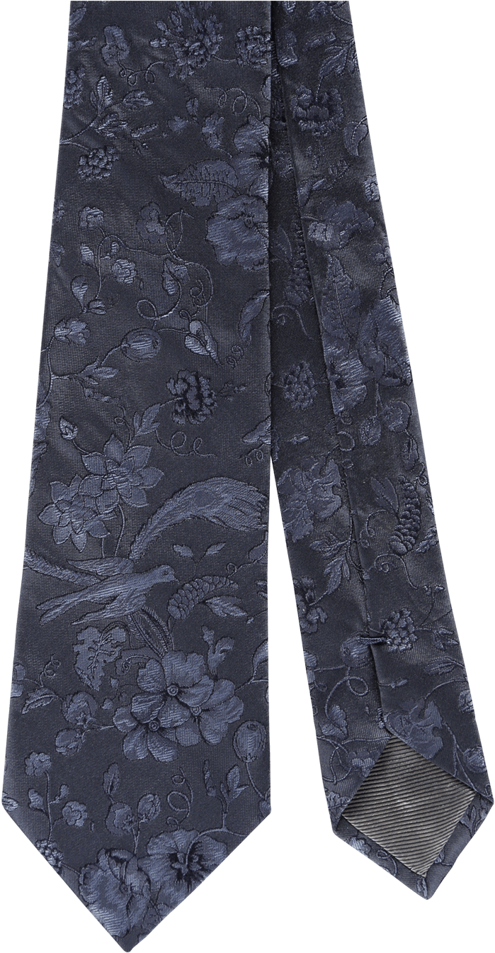 Grey Floral-print Silk Tie Ss19 Collection, Pal Zileri - Paisley (960x1440), Png Download