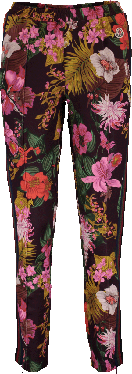 Moncler Pull On Floral Print Pant, Burgundy - Pajamas (960x1223), Png Download