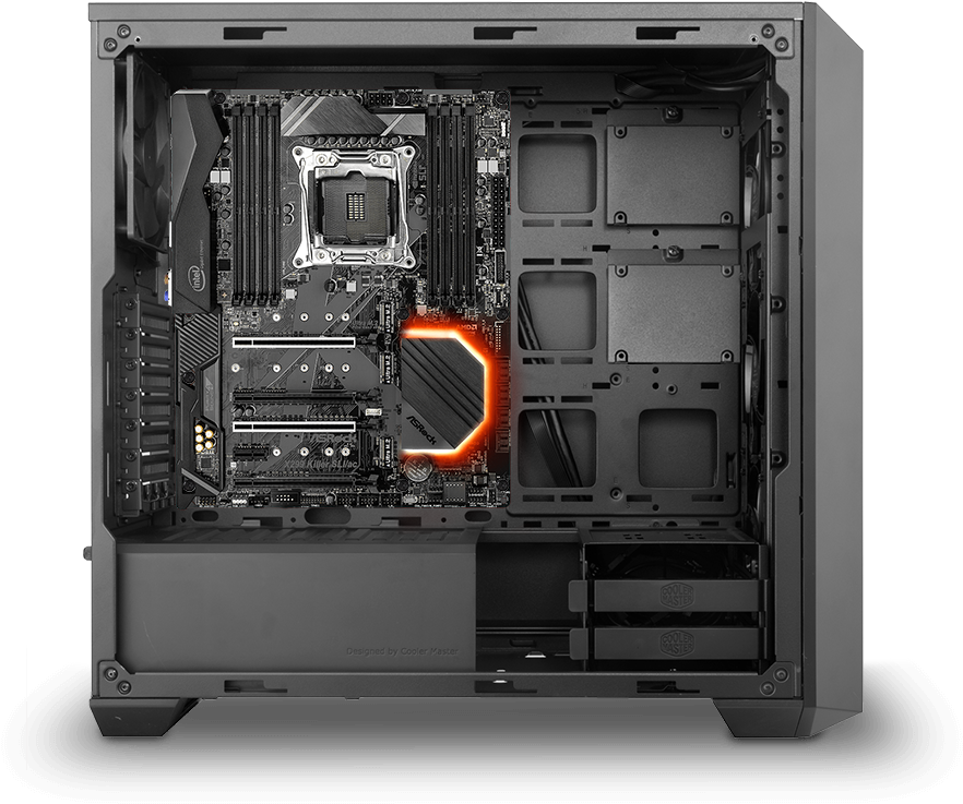 Motherboard Tray Cut-outs Creatively Rearrange Space - Computer Case (910x787), Png Download