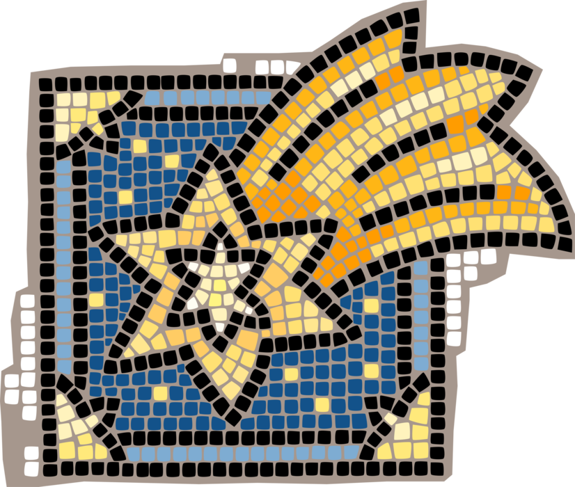 Vector Illustration Of Decorative Mosaic Shooting Star - 可愛 馬賽克 (826x700), Png Download