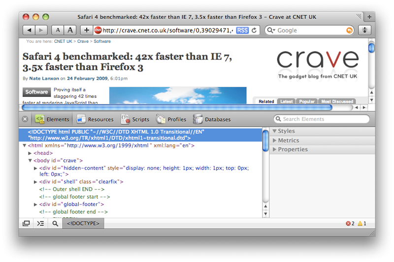Cnet Safari Browser - Safari Tabs On Top (800x533), Png Download