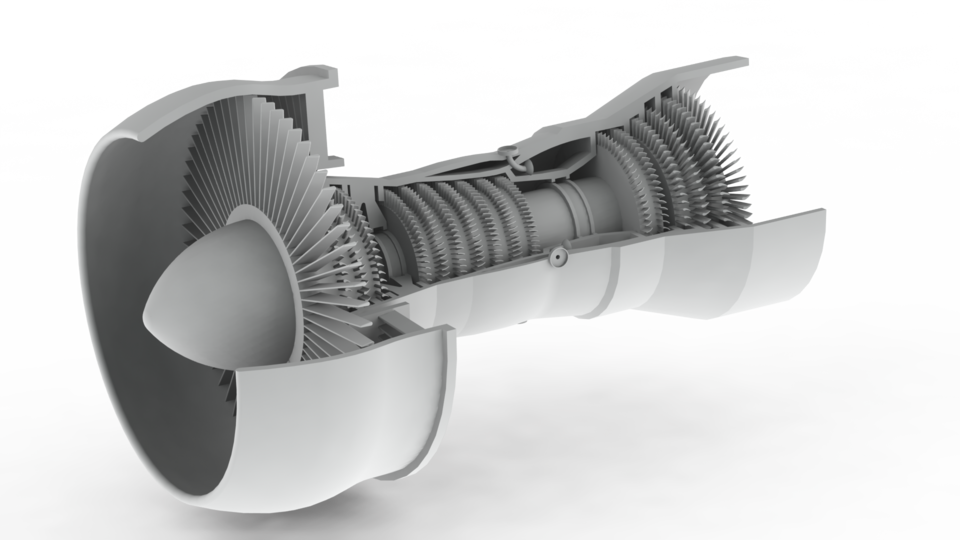 Load In 3d Viewer Uploaded By Anonymous - Jet Engine (960x540), Png Download