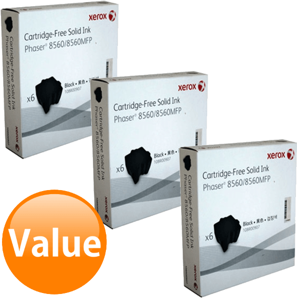 Genuine Fuji Xerox Phaser 8560 Black Solid Ink Value - Box (600x600), Png Download