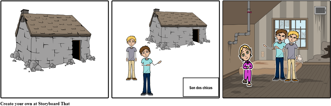 Casa Casa Chicas Reñir - Cartoon (1164x385), Png Download