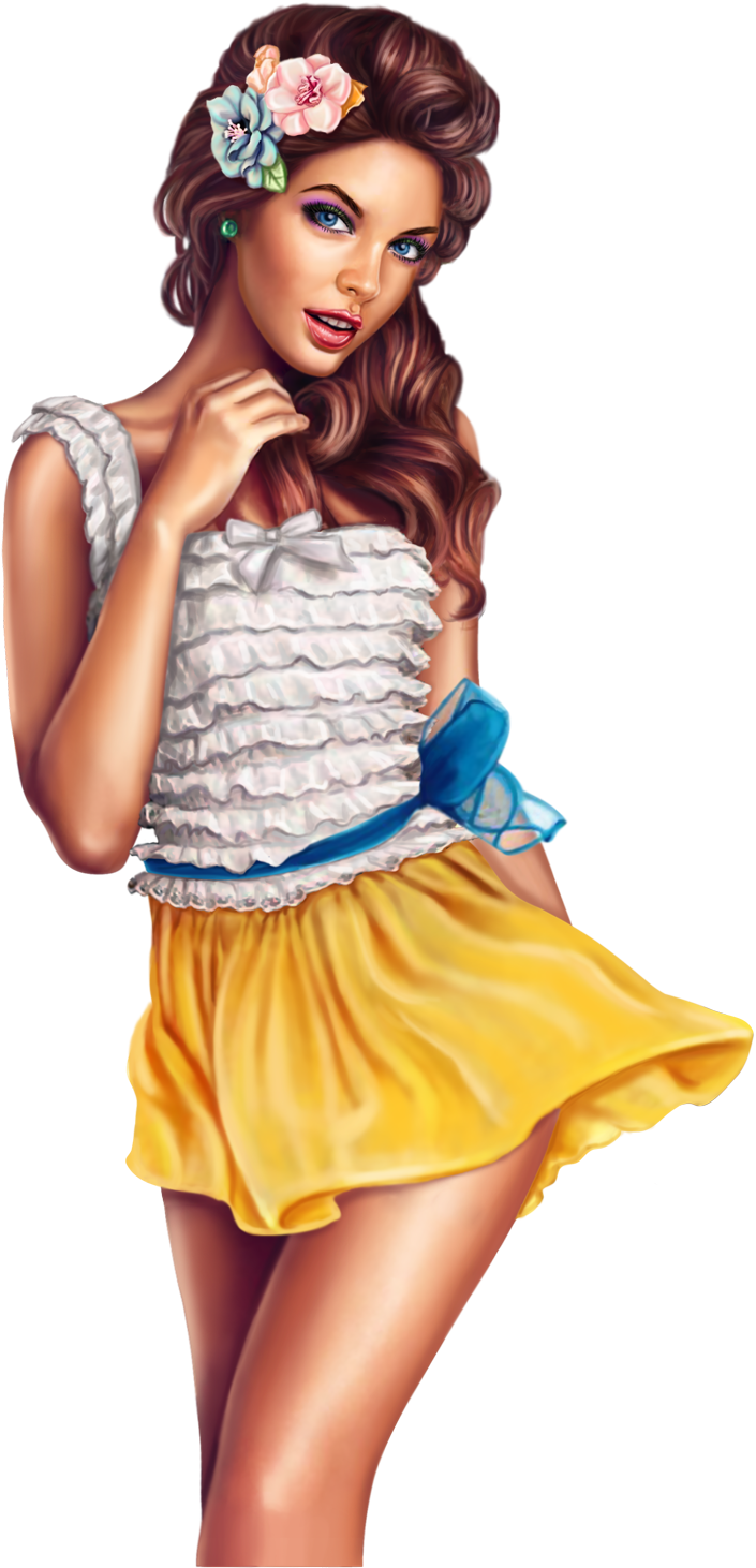 Pinturas, Dibujos, Chica De Ilustración, Ilustraciones - Illustration (890x1500), Png Download