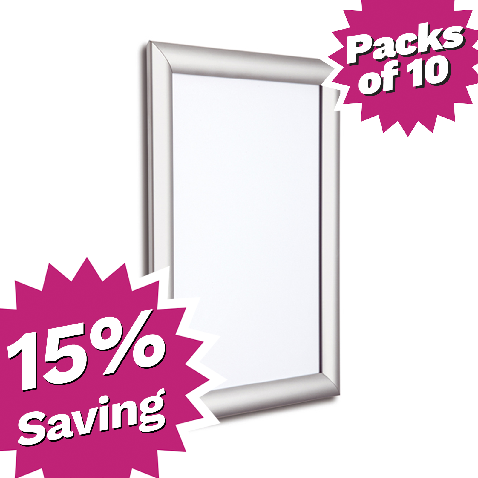 Satin Silver Poster Frames Snap Shut Frame (1600x1600), Png Download