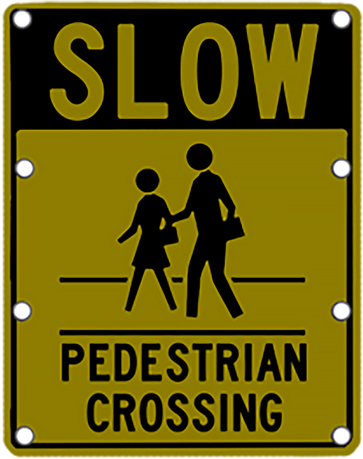 Ts40 Flashing Slow Pedestrian Crossing Sign Night - School Crossing Sign (768x768), Png Download