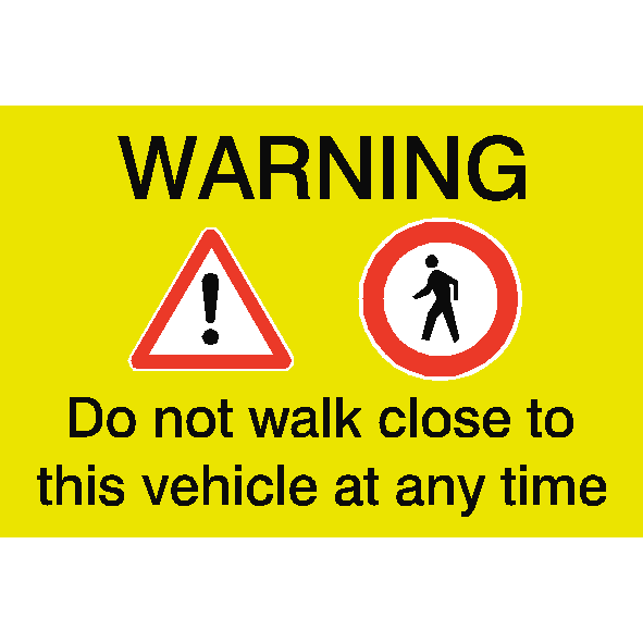 Pedestrian Vehicle Safety Sticker - Vehicle Warning Stickers (591x591), Png Download