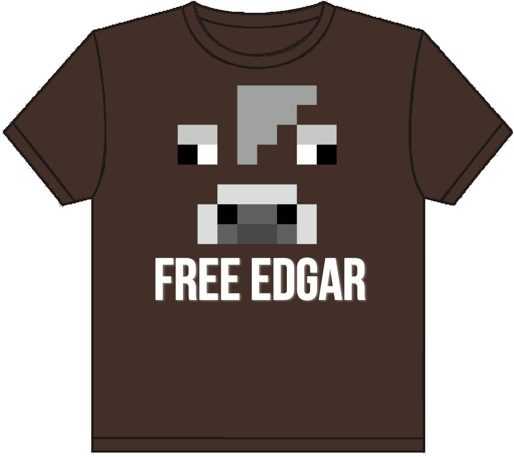 Free Edgar T-shirt Design - Minecraft Cow Face (1048x932), Png Download