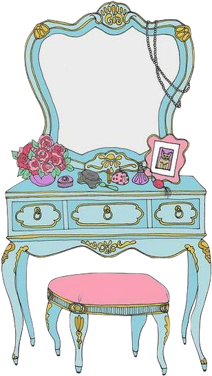 Drawings Of A Dressing Table (500x635), Png Download