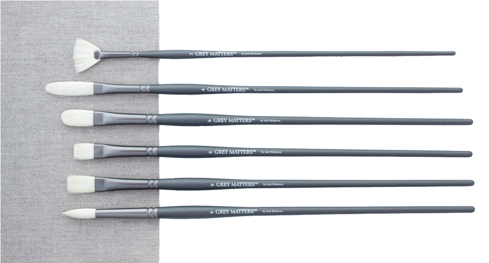 Richeson Grey Matters Brush Set Of 6 Bristle Oil Brushes - Putter (1000x527), Png Download