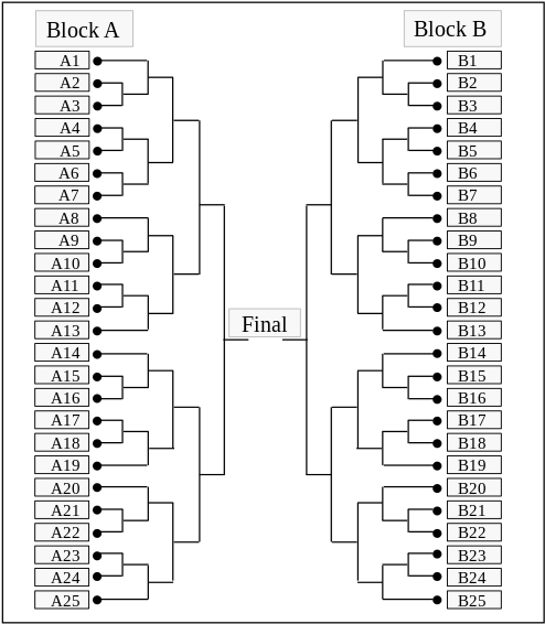 Nhk Cup Tv Shogi Tournament Bracket - 200 Place Tournament Bracket (542x620), Png Download