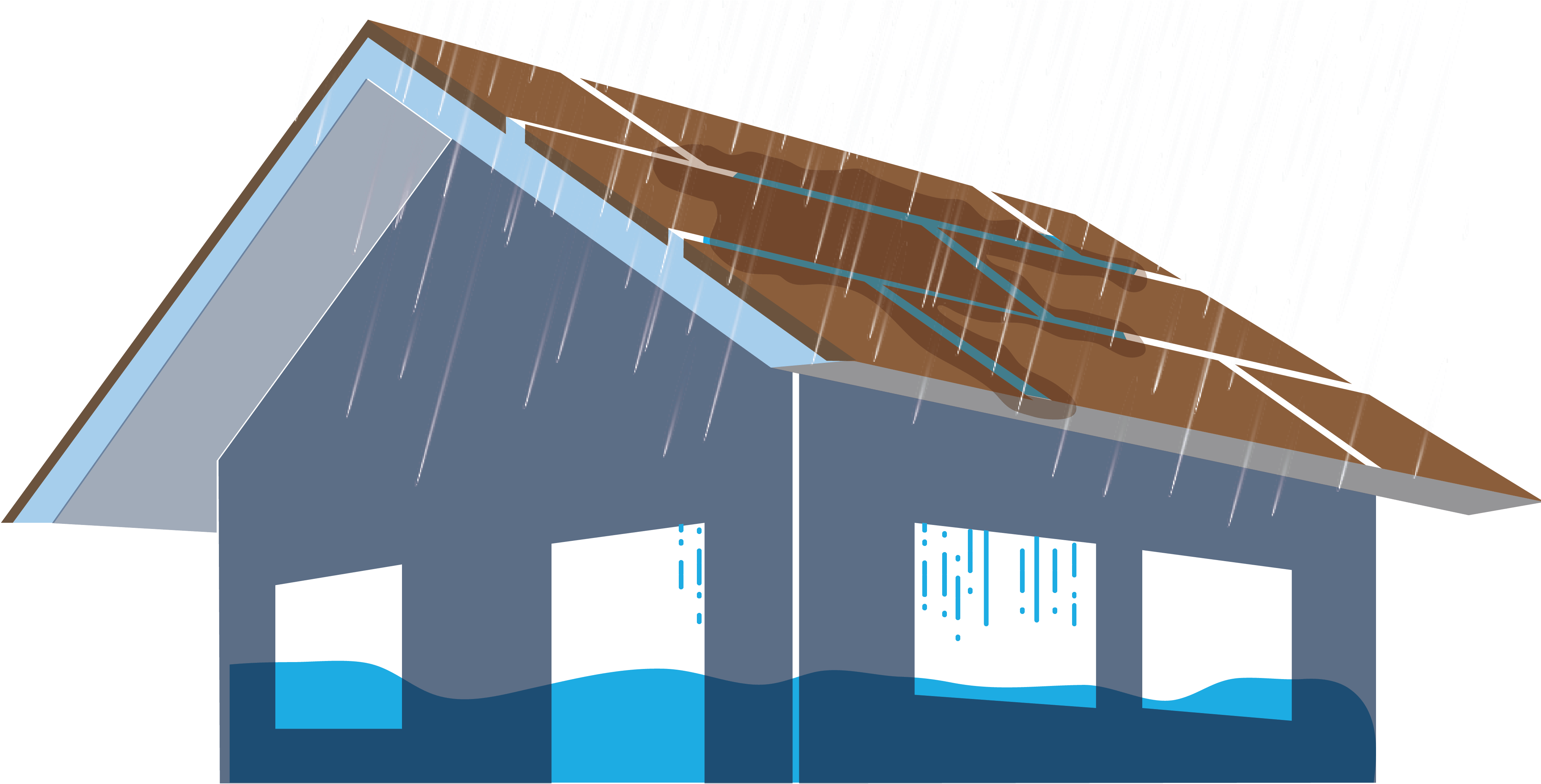 Sealed Roof Deck Liberty Mutual - Roof (4303x2325), Png Download