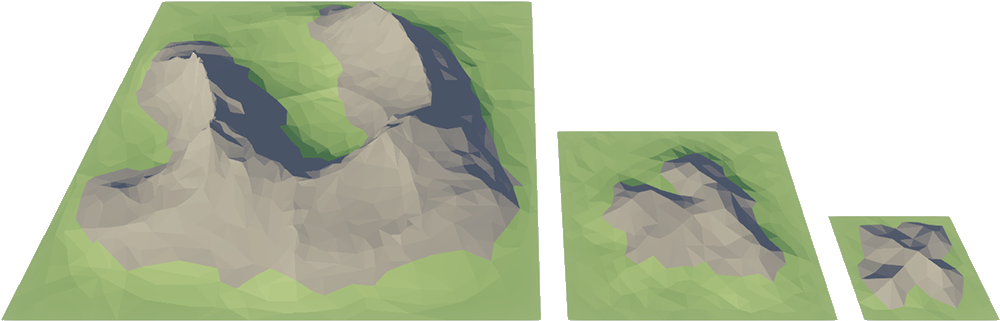 Terrain / Mountain Prefabs Comes In 3 Sizes - Low Poly Terrain Download (1024x336), Png Download