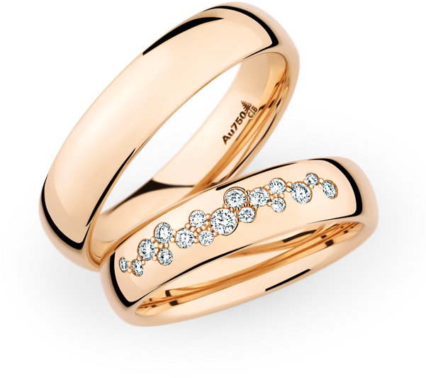 By Christian Bauer Ring Rosegold, Rose Gold Diamond - Aliancas De Ouro (600x600), Png Download
