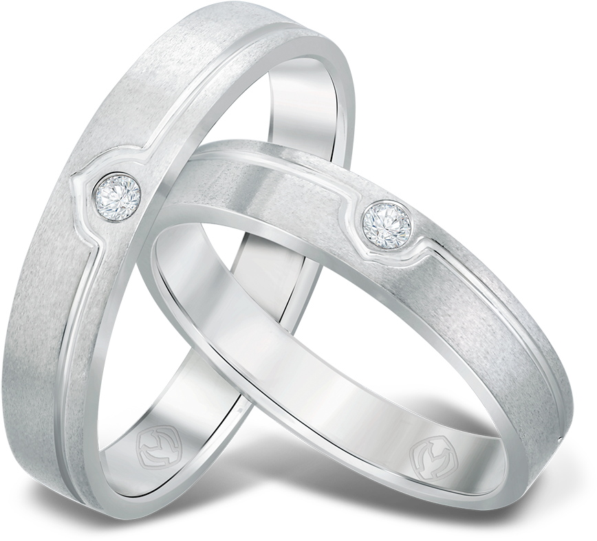 A Pair Of Wedding Rings With @0 - Pre-engagement Ring (1000x1000), Png Download