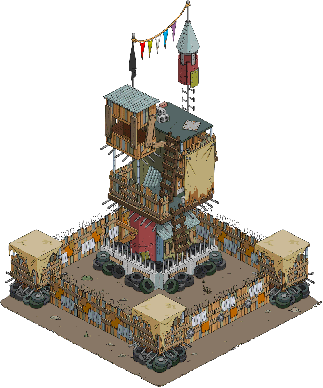 Junk Base - Simpsons Tapped Out Junk Base (1110x1336), Png Download