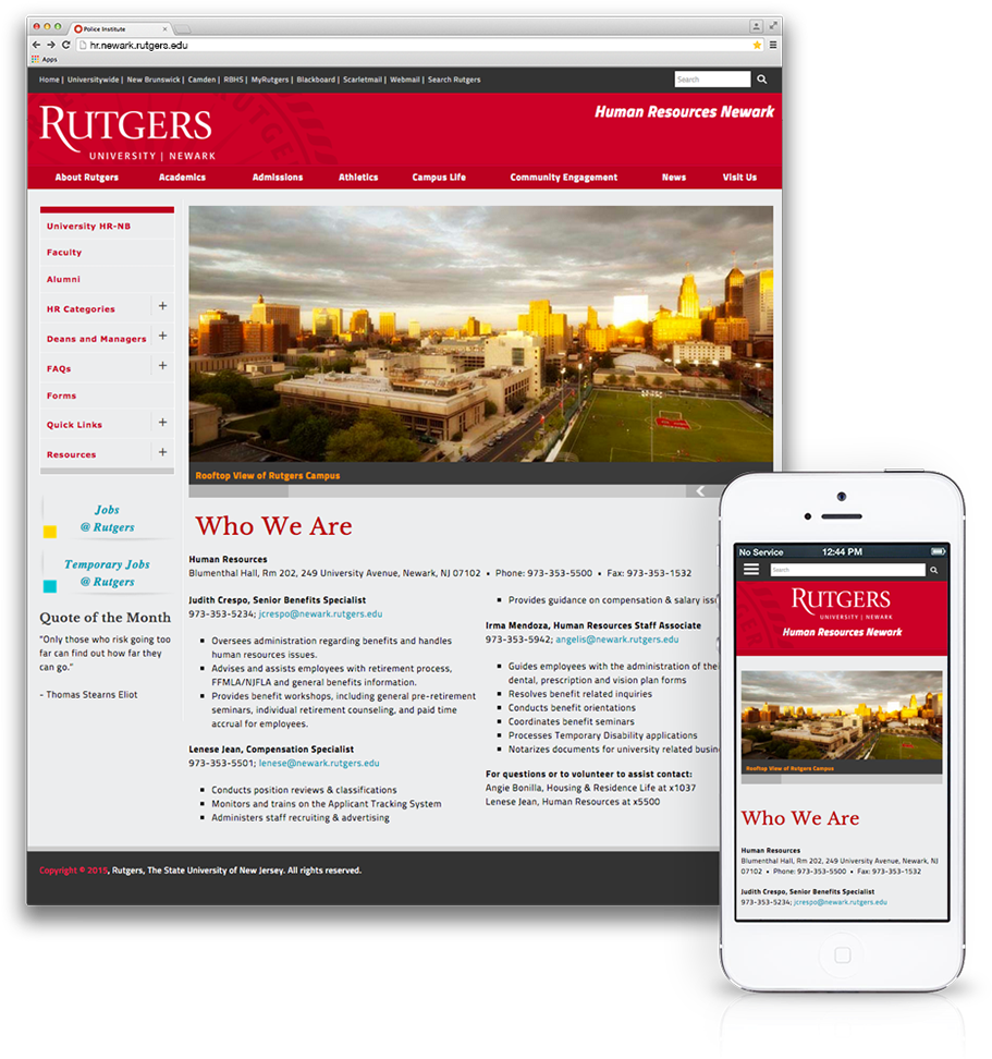 Rutgers Hr - Website - Website (950x1014), Png Download