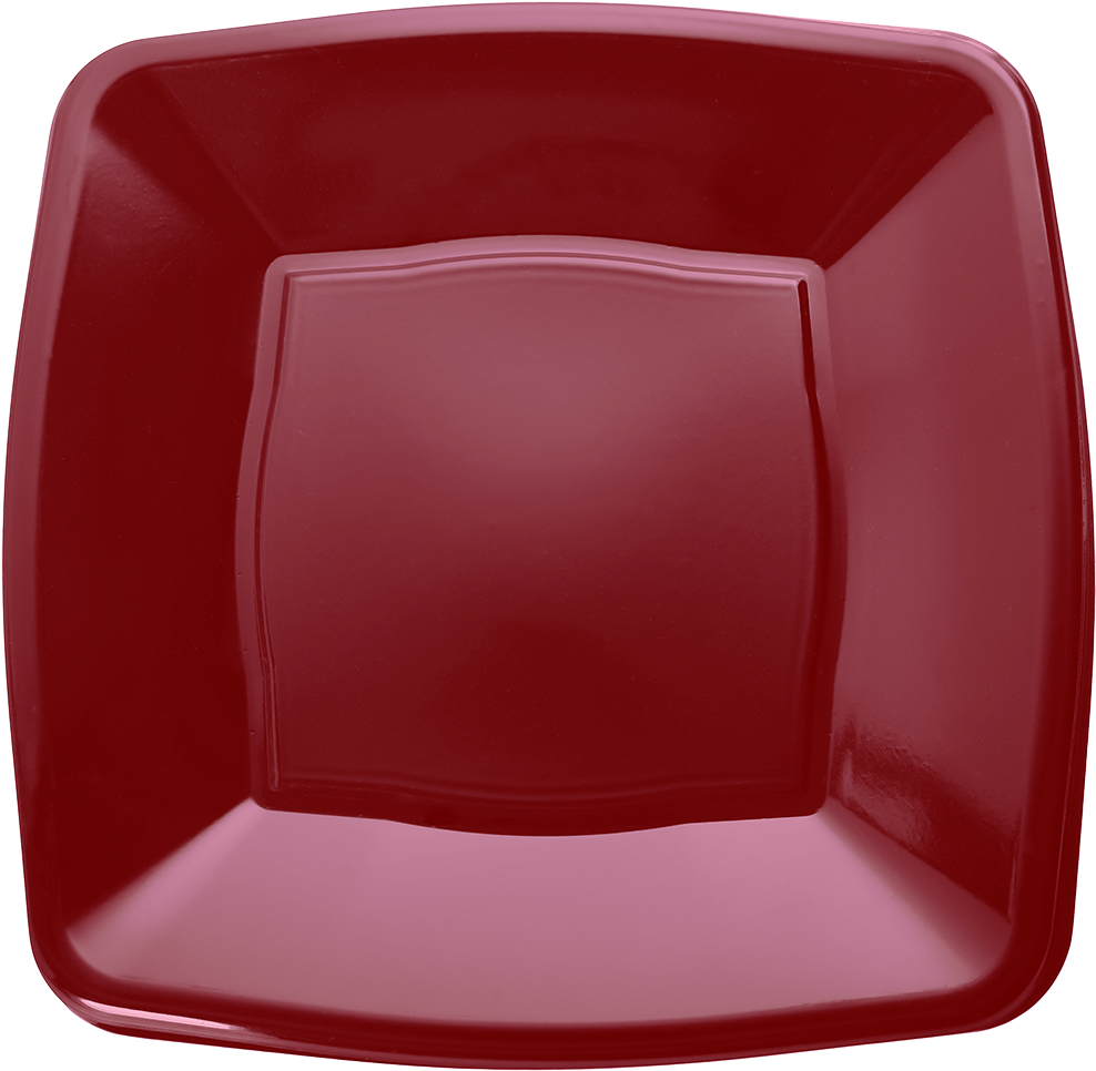 Burgundy Square Disposable Plastic Party Side Plates - Plate (1200x1200), Png Download