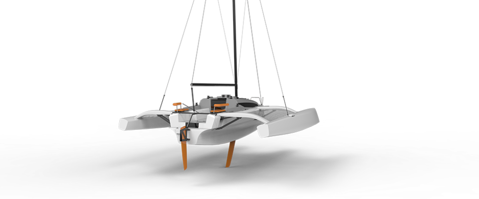 Corsair 880 Trimaran - Trimaran (960x400), Png Download