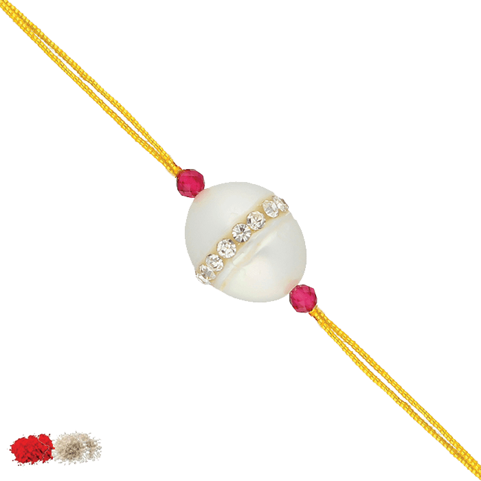 Sri Jagdamba Pearls Cz Pearl Rakhi Jpjun 18 - Bead (700x700), Png Download