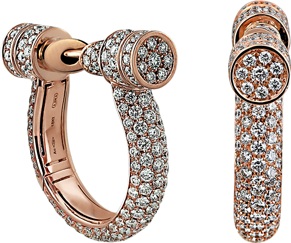Estribo Full Pave Diamond Earrings - Earrings (700x700), Png Download
