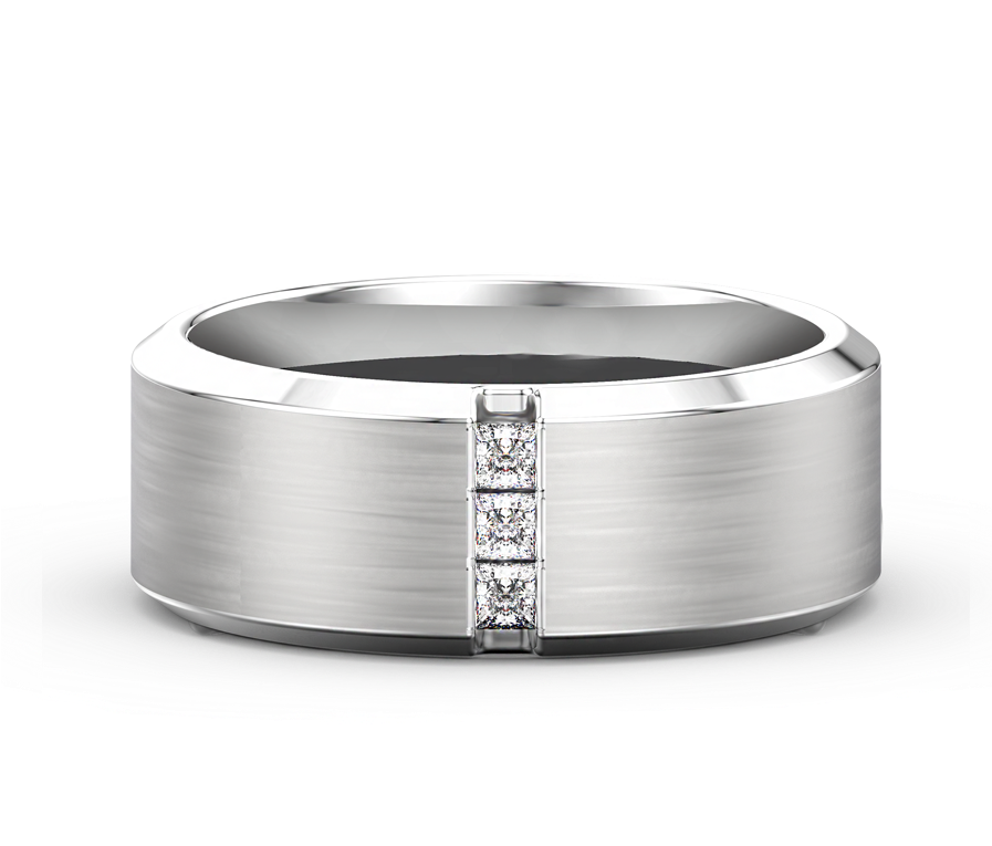 Mens Diamond Channel Ring - Engagement Ring (900x900), Png Download