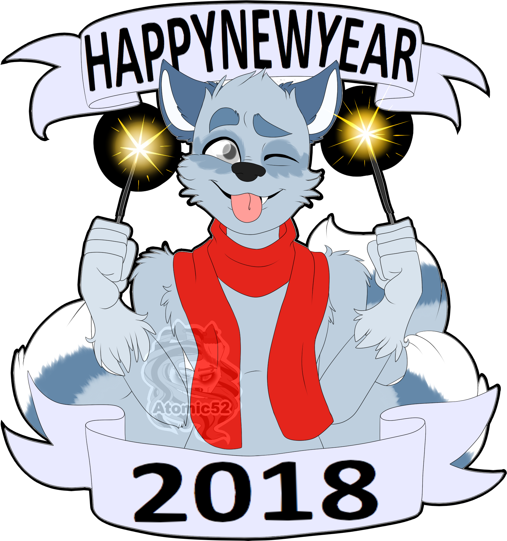Happy New Year 1 - Cartoon (1696x1842), Png Download