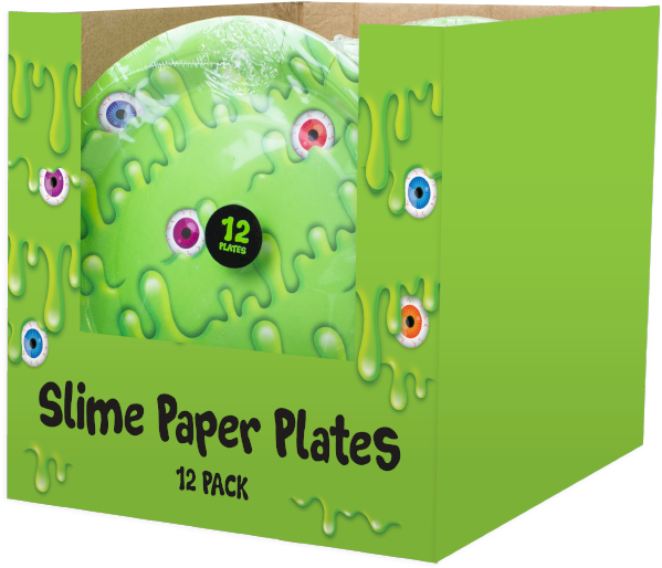 Slime Disposable Paper Plates 23cm - Graphic Design (800x620), Png Download