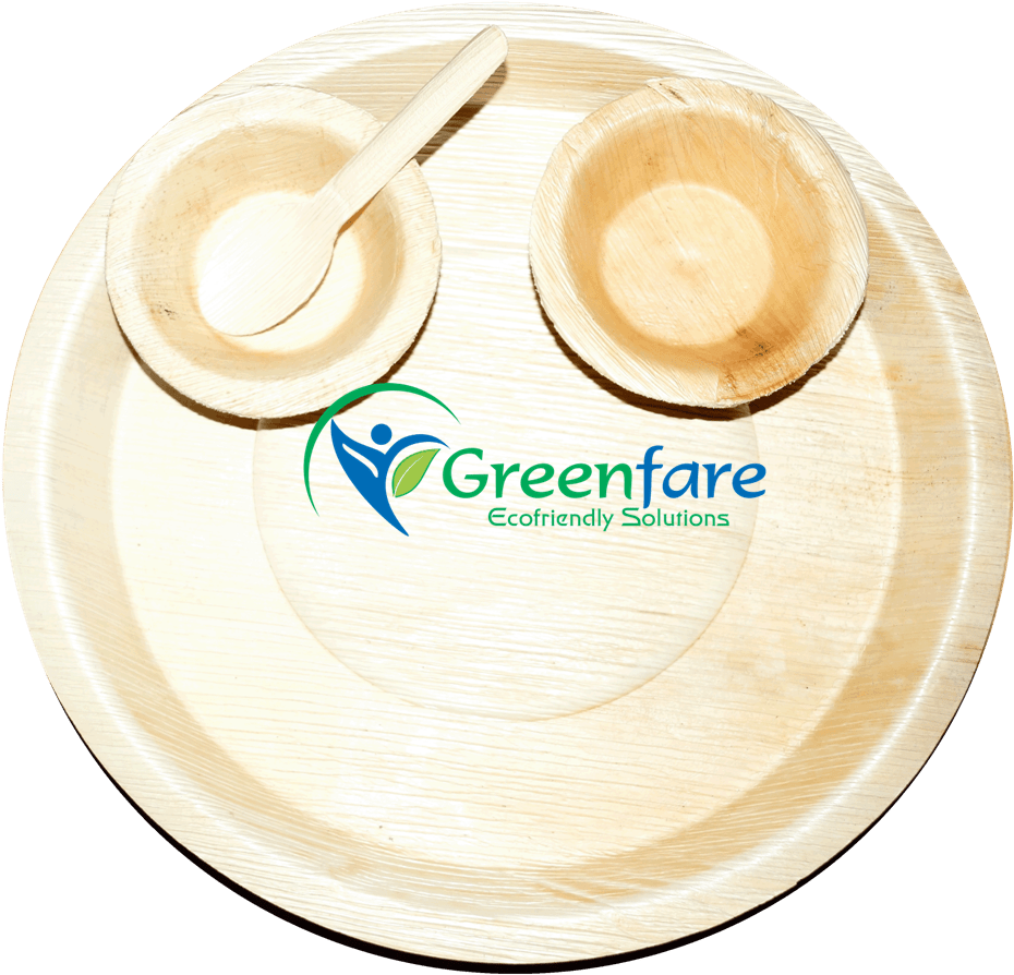 Areca Leaf Plate Combo Set Set Of (1502x1001), Png Download