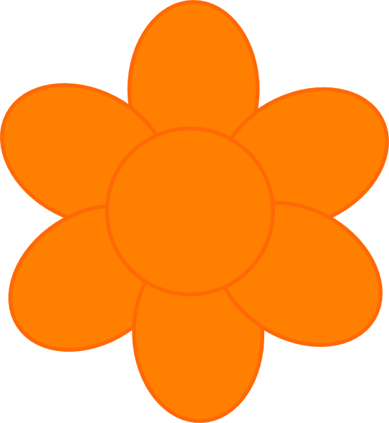 Orange Flower Svg Clip Arts 552 X 600 Px (552x600), Png Download
