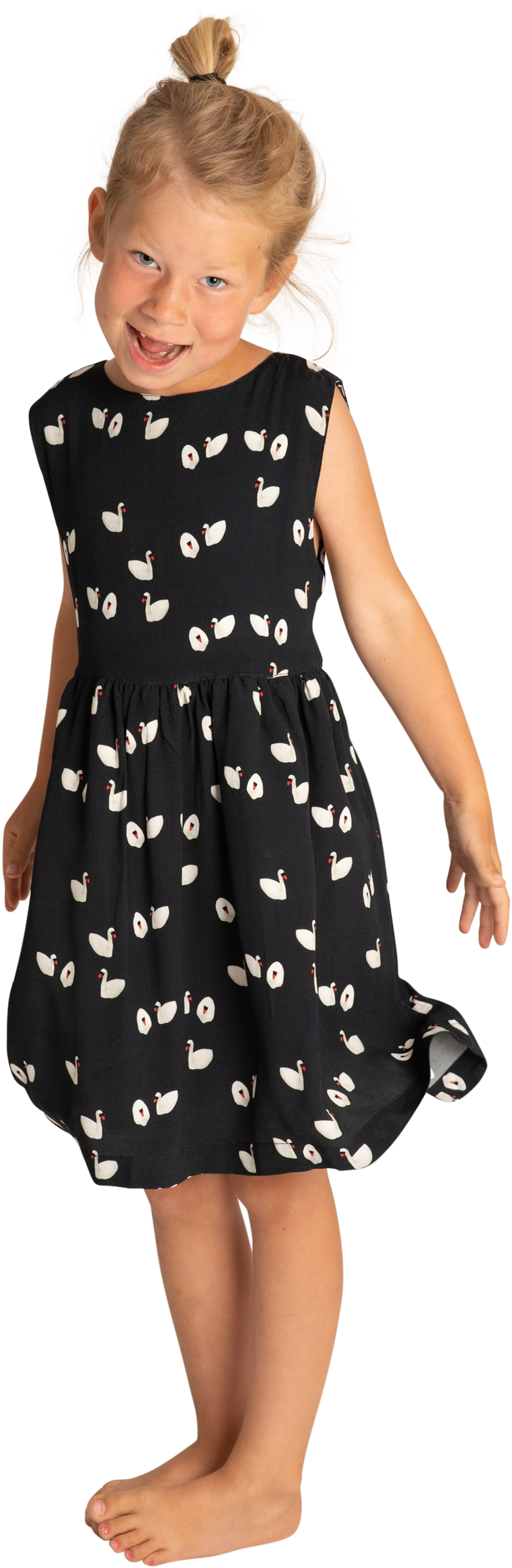 Em Sandy Dress Kids Swan Navy - Girl (1700x2550), Png Download