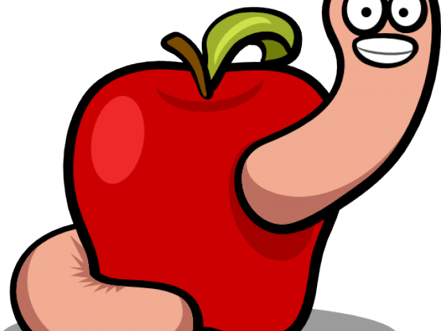 Worm Clipart Transparent Background - Worm In Apple Png (640x480), Png Download