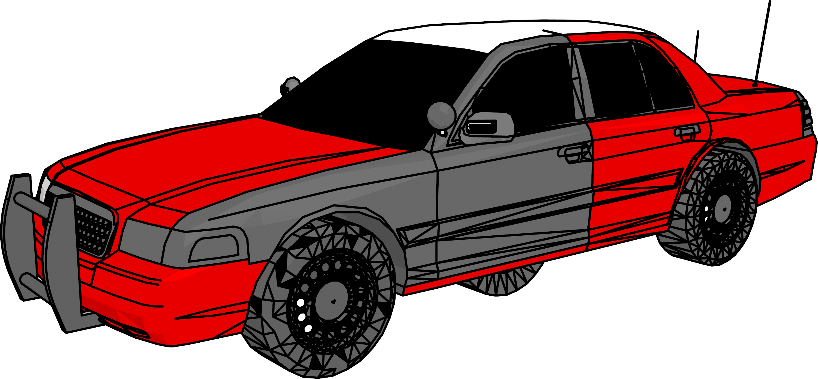 Ford Crown Victoria Fire Chief's Car Clipart - Crown Vic Clipart (2831x1314), Png Download