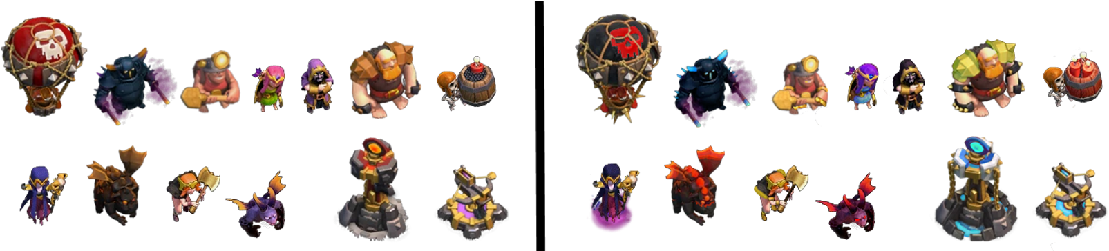 Art[art] Some Troop/building Upgrade Redesigns I Made - Action Figure (1625x363), Png Download