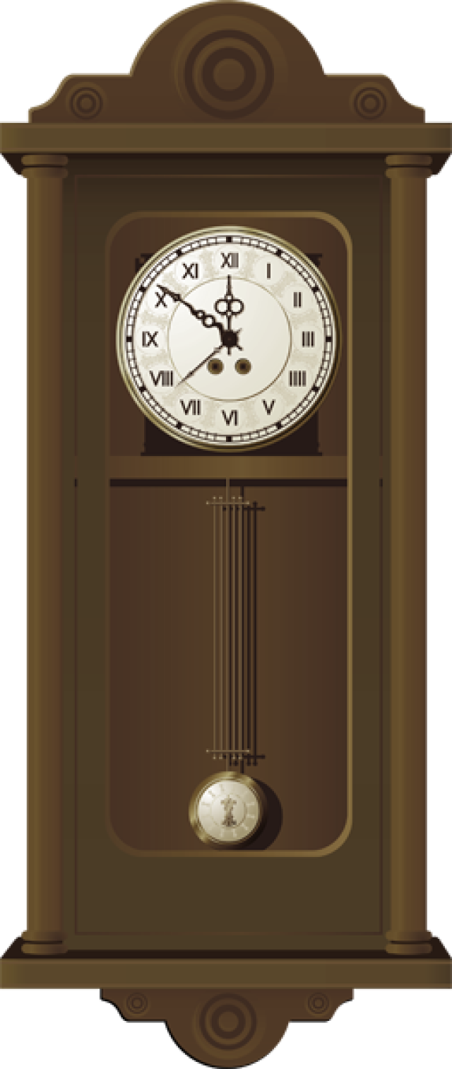 Wooden Wall Clock - Quartz Clock (640x1512), Png Download