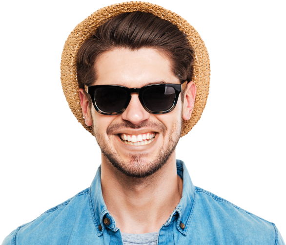 Mens Gucci Sunglasses On Face (615x508), Png Download