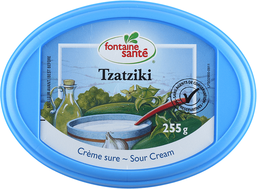 Sour Cream Tzatziki - Fontaine Santé (894x657), Png Download