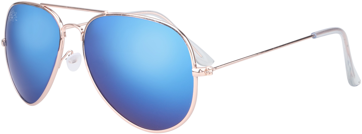 Sunkissed Aviator Sunglasses, Gold Frame With Blue - Reflection (1280x566), Png Download