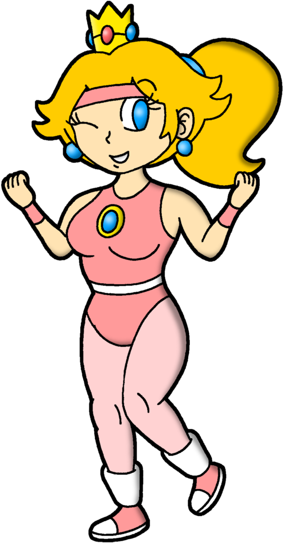 Aerobics Peach By Polishedbrain - Aerobics Princess Peach (561x1076), Png Download